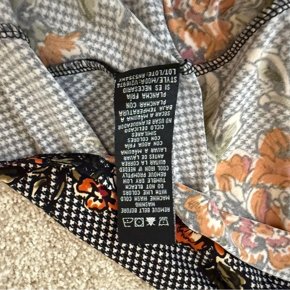 Ronni Nicole Women's Size 10 Midi V Neck Dress Houndstooth Floral Dark Academia - Picture 7 of 12